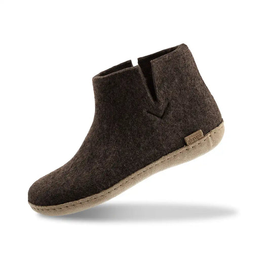 Boot with leather sole - Chestnut